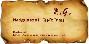 Medgyaszai György névjegykártya