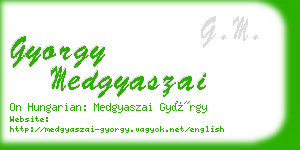 gyorgy medgyaszai business card